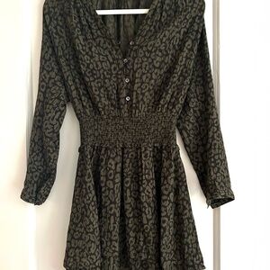 Rails Jasmine Dress Olive Batik Cheetah